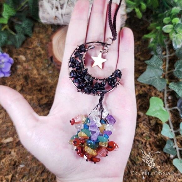 Handmade Obsidian Crystal Moon Décor #7 - Picture 2 of 3